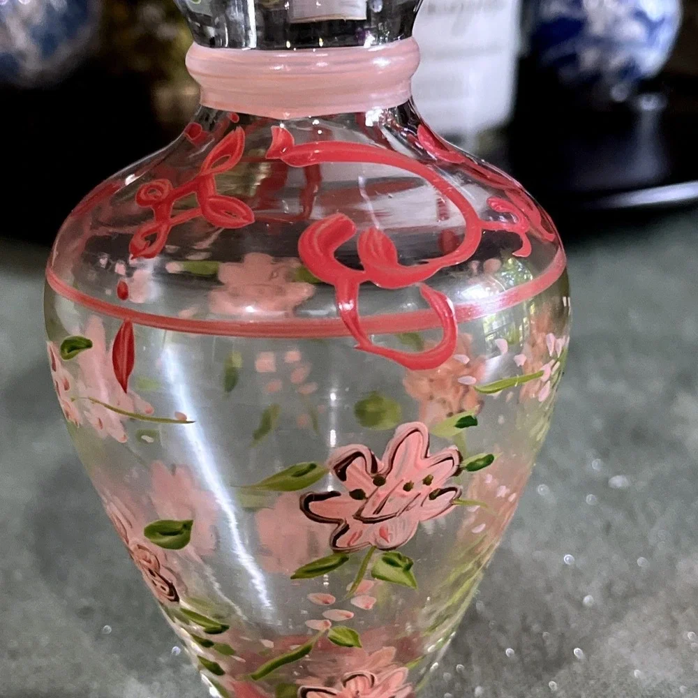 Tracy Porter Vintage Hand-Painted Glass Bud Vase~EUC
